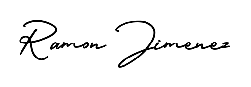 A sleek calligraphic signature for name Ramon Jimenez utilizing AmerikaSignatureDemo-Regular styling. Great for adding personal signatures to photos and art. Ramon Jimenez signature style 3 images and pictures png