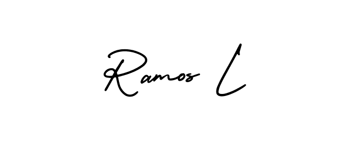 if you are searching for the best signature style for your name Ramos L. so please give up your signature search. here we have designed multiple signature styles  using AmerikaSignatureDemo-Regular. Ramos L signature style 3 images and pictures png