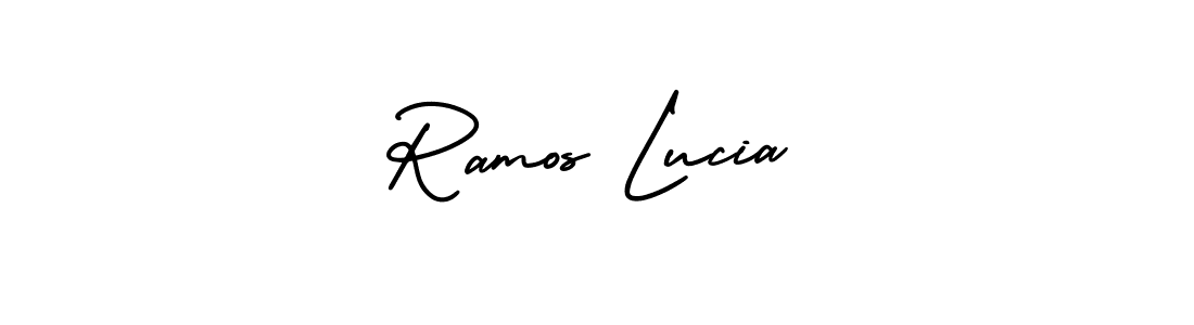 if you are searching for the best signature style for your name Ramos Lucia. so please give up your signature search. here we have designed multiple signature styles  using AmerikaSignatureDemo-Regular. Ramos Lucia signature style 3 images and pictures png
