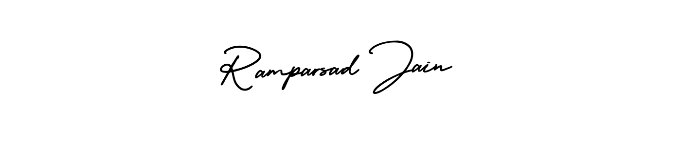 Design your own signature with our free online signature maker. With this signature software, you can create a handwritten (AmerikaSignatureDemo-Regular) signature for name Ramparsad Jain. Ramparsad Jain signature style 3 images and pictures png