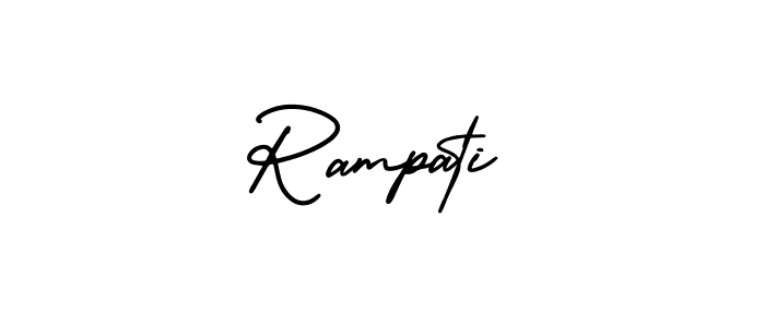 How to make Rampati name signature. Use AmerikaSignatureDemo-Regular style for creating short signs online. This is the latest handwritten sign. Rampati signature style 3 images and pictures png