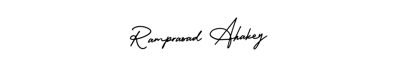 Use a signature maker to create a handwritten signature online. With this signature software, you can design (AmerikaSignatureDemo-Regular) your own signature for name Ramprasad Ahakey. Ramprasad Ahakey signature style 3 images and pictures png