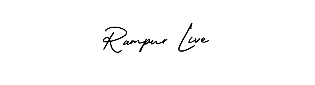 The best way (AmerikaSignatureDemo-Regular) to make a short signature is to pick only two or three words in your name. The name Rampur Live include a total of six letters. For converting this name. Rampur Live signature style 3 images and pictures png