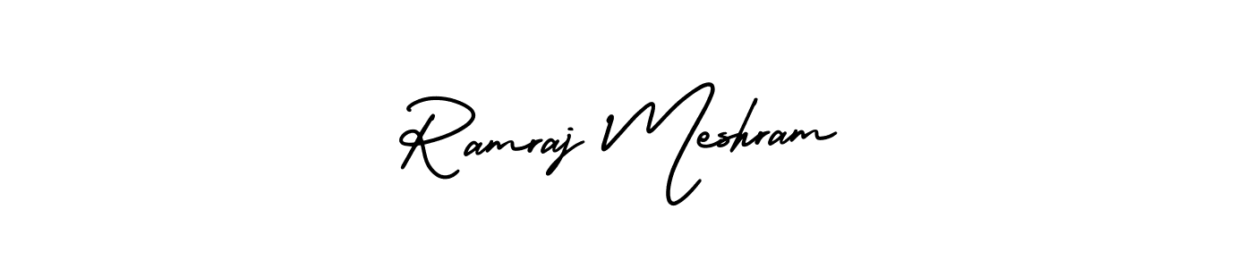 How to make Ramraj Meshram name signature. Use AmerikaSignatureDemo-Regular style for creating short signs online. This is the latest handwritten sign. Ramraj Meshram signature style 3 images and pictures png
