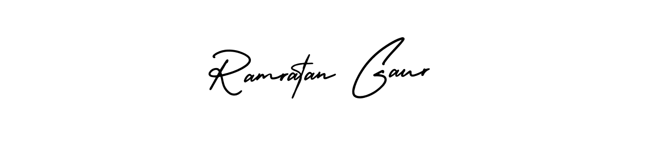 It looks lik you need a new signature style for name Ramratan Gaur. Design unique handwritten (AmerikaSignatureDemo-Regular) signature with our free signature maker in just a few clicks. Ramratan Gaur signature style 3 images and pictures png