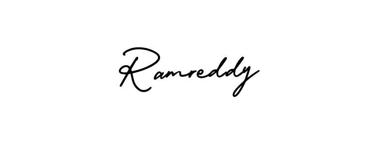 You should practise on your own different ways (AmerikaSignatureDemo-Regular) to write your name (Ramreddy) in signature. don't let someone else do it for you. Ramreddy signature style 3 images and pictures png