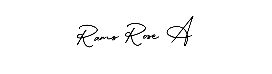 Rams Rose A stylish signature style. Best Handwritten Sign (AmerikaSignatureDemo-Regular) for my name. Handwritten Signature Collection Ideas for my name Rams Rose A. Rams Rose A signature style 3 images and pictures png