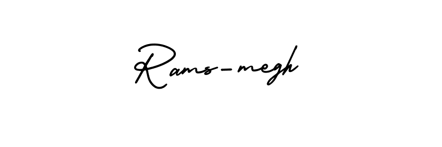Also You can easily find your signature by using the search form. We will create Rams-megh name handwritten signature images for you free of cost using AmerikaSignatureDemo-Regular sign style. Rams-megh signature style 3 images and pictures png