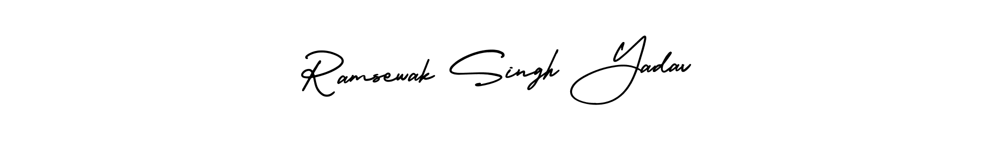 if you are searching for the best signature style for your name Ramsewak Singh Yadav. so please give up your signature search. here we have designed multiple signature styles  using AmerikaSignatureDemo-Regular. Ramsewak Singh Yadav signature style 3 images and pictures png