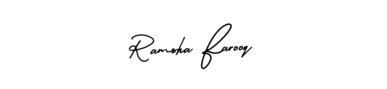 Create a beautiful signature design for name Ramsha Farooq. With this signature (AmerikaSignatureDemo-Regular) fonts, you can make a handwritten signature for free. Ramsha Farooq signature style 3 images and pictures png