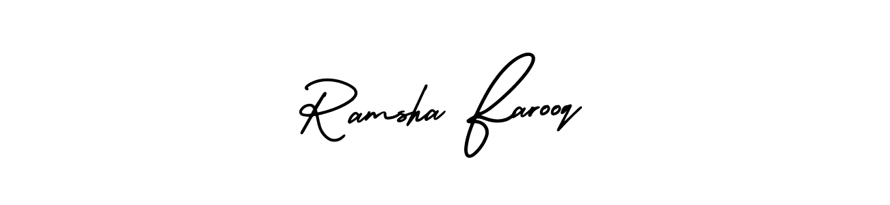 It looks lik you need a new signature style for name Ramsha Farooq. Design unique handwritten (AmerikaSignatureDemo-Regular) signature with our free signature maker in just a few clicks. Ramsha Farooq signature style 3 images and pictures png