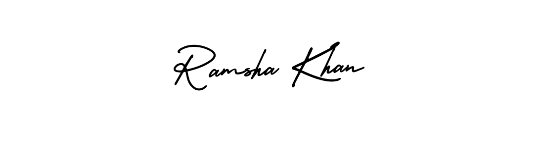 This is the best signature style for the Ramsha Khan name. Also you like these signature font (AmerikaSignatureDemo-Regular). Mix name signature. Ramsha Khan signature style 3 images and pictures png