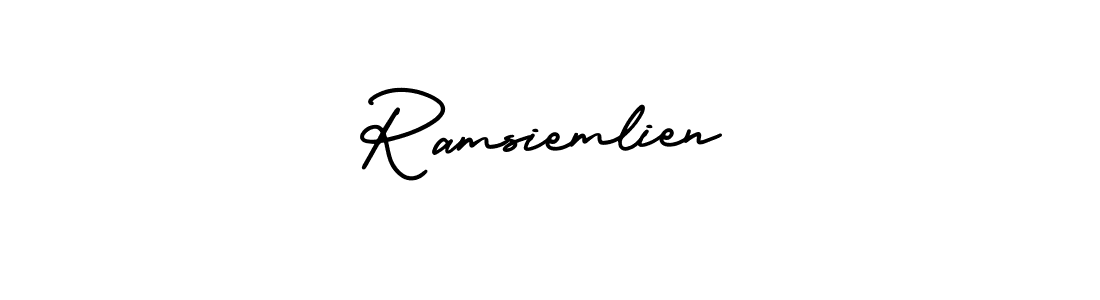 Ramsiemlien stylish signature style. Best Handwritten Sign (AmerikaSignatureDemo-Regular) for my name. Handwritten Signature Collection Ideas for my name Ramsiemlien. Ramsiemlien signature style 3 images and pictures png