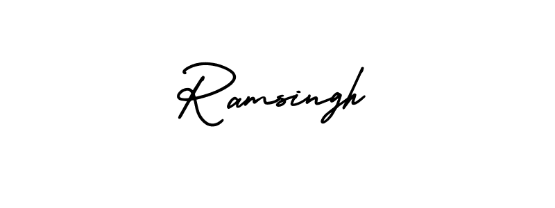 You should practise on your own different ways (AmerikaSignatureDemo-Regular) to write your name (Ramsingh) in signature. don't let someone else do it for you. Ramsingh signature style 3 images and pictures png