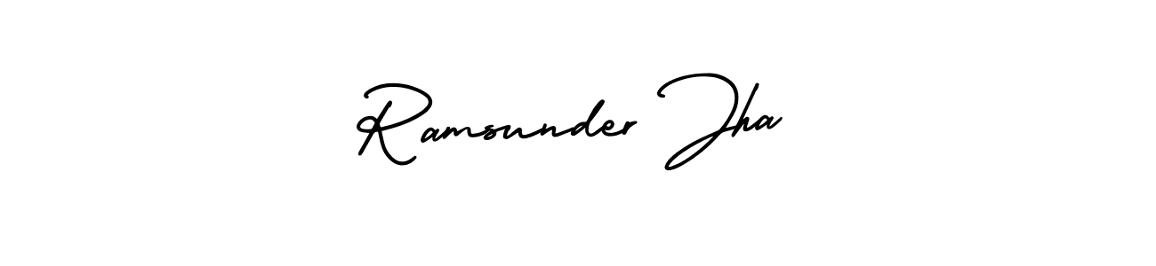 Ramsunder Jha stylish signature style. Best Handwritten Sign (AmerikaSignatureDemo-Regular) for my name. Handwritten Signature Collection Ideas for my name Ramsunder Jha. Ramsunder Jha signature style 3 images and pictures png