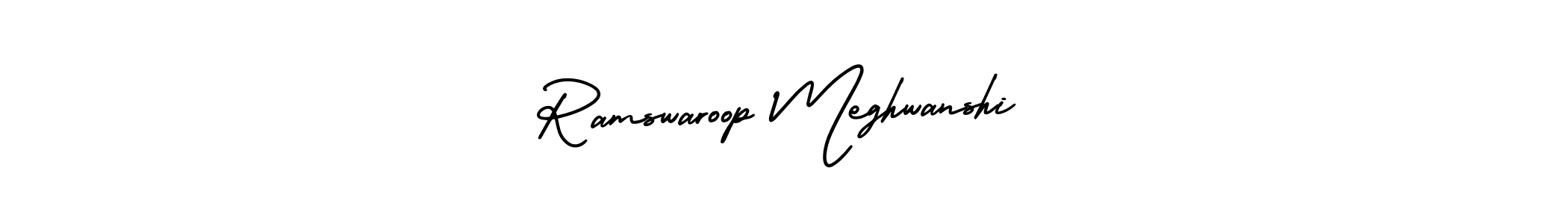 How to Draw Ramswaroop Meghwanshi signature style? AmerikaSignatureDemo-Regular is a latest design signature styles for name Ramswaroop Meghwanshi. Ramswaroop Meghwanshi signature style 3 images and pictures png