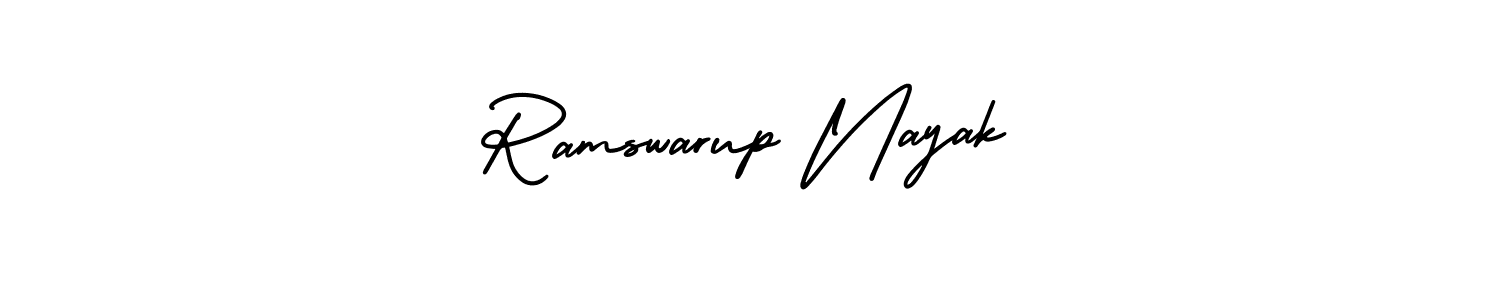 AmerikaSignatureDemo-Regular is a professional signature style that is perfect for those who want to add a touch of class to their signature. It is also a great choice for those who want to make their signature more unique. Get Ramswarup Nayak name to fancy signature for free. Ramswarup Nayak signature style 3 images and pictures png
