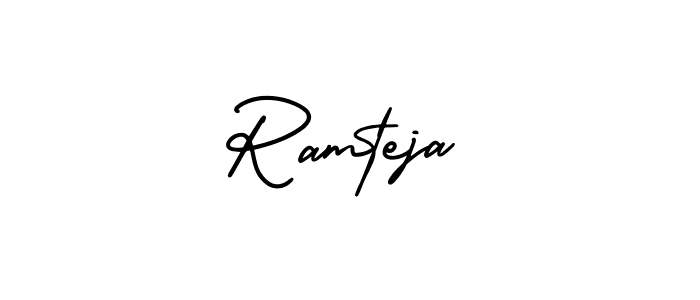 This is the best signature style for the Ramteja name. Also you like these signature font (AmerikaSignatureDemo-Regular). Mix name signature. Ramteja signature style 3 images and pictures png