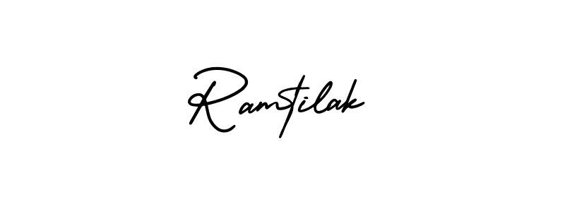 Design your own signature with our free online signature maker. With this signature software, you can create a handwritten (AmerikaSignatureDemo-Regular) signature for name Ramtilak. Ramtilak signature style 3 images and pictures png