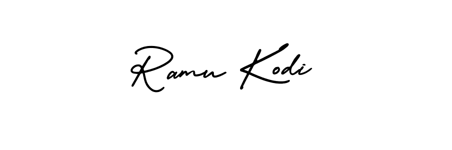 Create a beautiful signature design for name Ramu Kodi. With this signature (AmerikaSignatureDemo-Regular) fonts, you can make a handwritten signature for free. Ramu Kodi signature style 3 images and pictures png