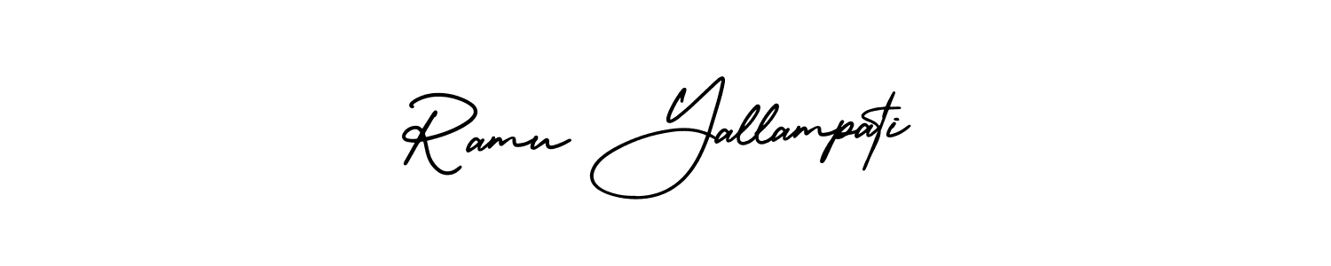 Make a beautiful signature design for name Ramu Yallampati. With this signature (AmerikaSignatureDemo-Regular) style, you can create a handwritten signature for free. Ramu Yallampati signature style 3 images and pictures png