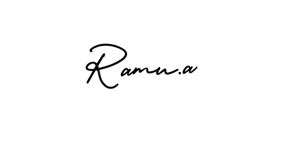 How to Draw Ramu.a signature style? AmerikaSignatureDemo-Regular is a latest design signature styles for name Ramu.a. Ramu.a signature style 3 images and pictures png