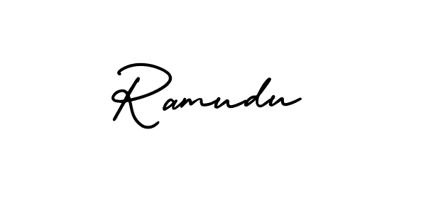 if you are searching for the best signature style for your name Ramudu. so please give up your signature search. here we have designed multiple signature styles  using AmerikaSignatureDemo-Regular. Ramudu signature style 3 images and pictures png