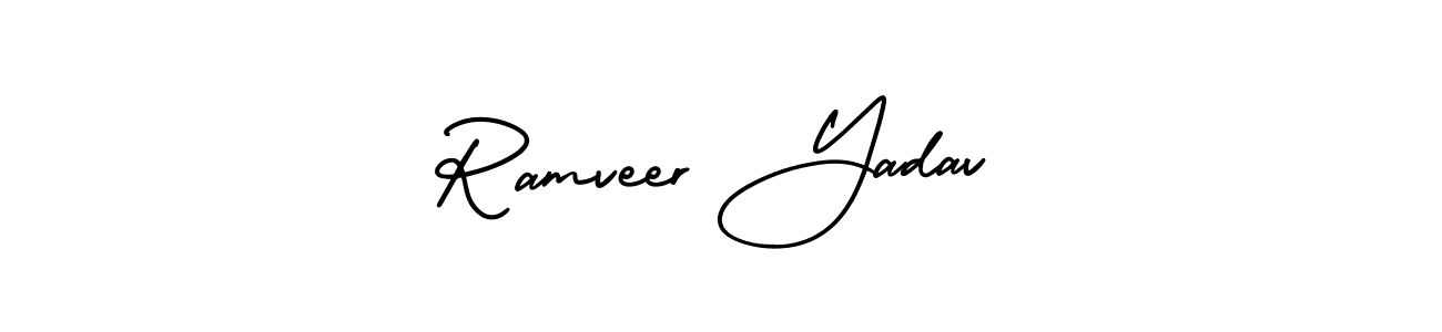 Use a signature maker to create a handwritten signature online. With this signature software, you can design (AmerikaSignatureDemo-Regular) your own signature for name Ramveer Yadav. Ramveer Yadav signature style 3 images and pictures png