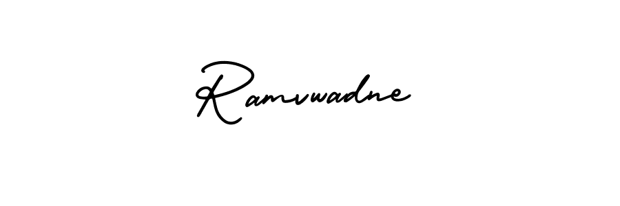 How to make Ramvwadne name signature. Use AmerikaSignatureDemo-Regular style for creating short signs online. This is the latest handwritten sign. Ramvwadne signature style 3 images and pictures png