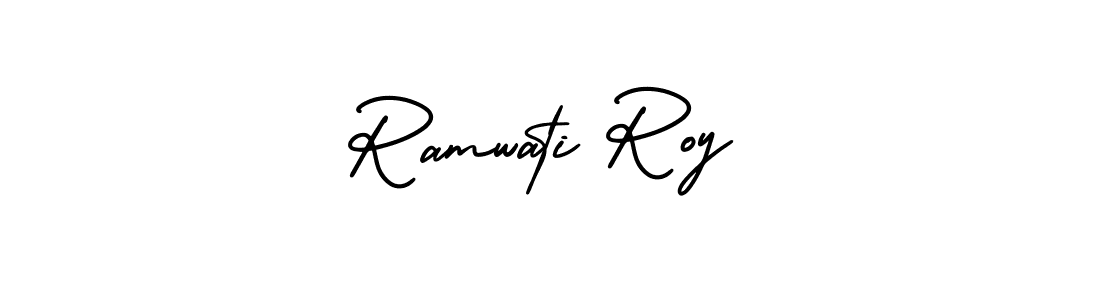 Similarly AmerikaSignatureDemo-Regular is the best handwritten signature design. Signature creator online .You can use it as an online autograph creator for name Ramwati Roy. Ramwati Roy signature style 3 images and pictures png