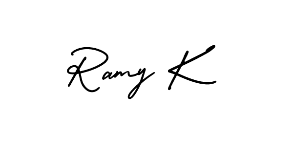 Create a beautiful signature design for name Ramy K. With this signature (AmerikaSignatureDemo-Regular) fonts, you can make a handwritten signature for free. Ramy K signature style 3 images and pictures png