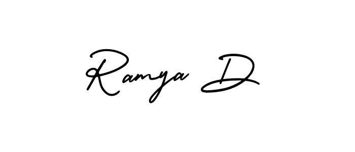 Ramya D stylish signature style. Best Handwritten Sign (AmerikaSignatureDemo-Regular) for my name. Handwritten Signature Collection Ideas for my name Ramya D. Ramya D signature style 3 images and pictures png