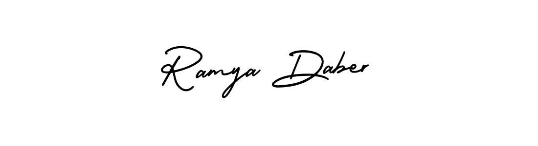 How to make Ramya Daber name signature. Use AmerikaSignatureDemo-Regular style for creating short signs online. This is the latest handwritten sign. Ramya Daber signature style 3 images and pictures png