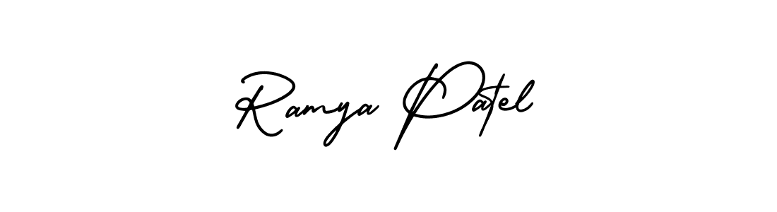 Make a beautiful signature design for name Ramya Patel. With this signature (AmerikaSignatureDemo-Regular) style, you can create a handwritten signature for free. Ramya Patel signature style 3 images and pictures png