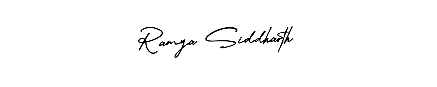 Use a signature maker to create a handwritten signature online. With this signature software, you can design (AmerikaSignatureDemo-Regular) your own signature for name Ramya Siddharth. Ramya Siddharth signature style 3 images and pictures png