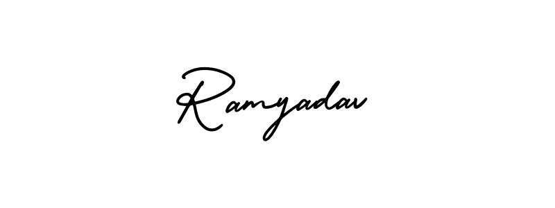 Use a signature maker to create a handwritten signature online. With this signature software, you can design (AmerikaSignatureDemo-Regular) your own signature for name Ramyadav. Ramyadav signature style 3 images and pictures png