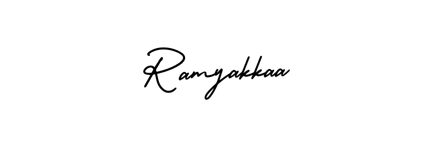 It looks lik you need a new signature style for name Ramyakkaa. Design unique handwritten (AmerikaSignatureDemo-Regular) signature with our free signature maker in just a few clicks. Ramyakkaa signature style 3 images and pictures png