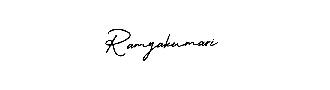 How to make Ramyakumari name signature. Use AmerikaSignatureDemo-Regular style for creating short signs online. This is the latest handwritten sign. Ramyakumari signature style 3 images and pictures png