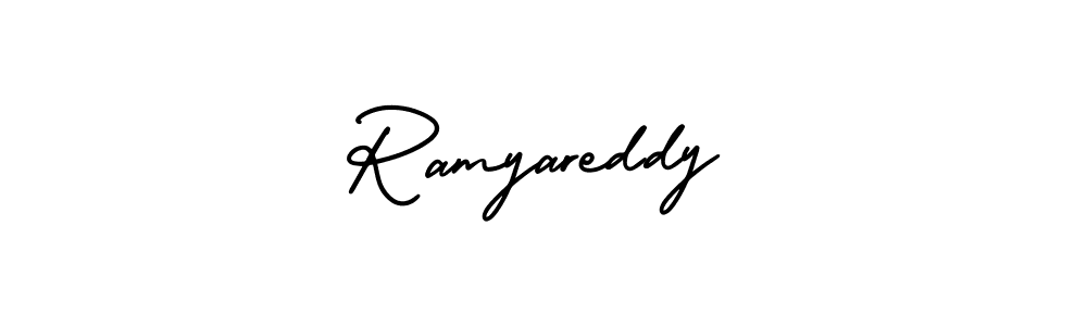 How to make Ramyareddy name signature. Use AmerikaSignatureDemo-Regular style for creating short signs online. This is the latest handwritten sign. Ramyareddy signature style 3 images and pictures png