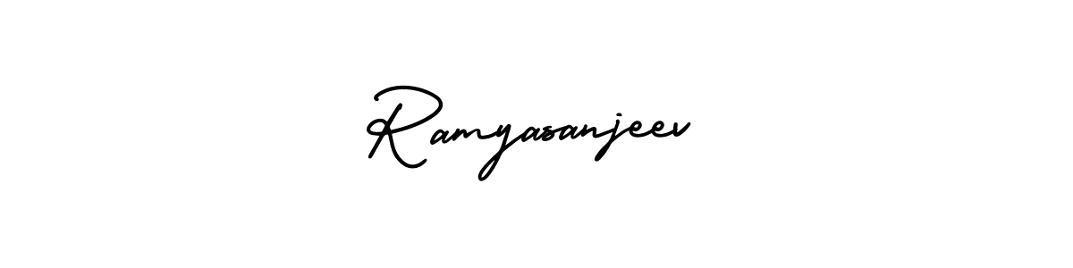 Similarly AmerikaSignatureDemo-Regular is the best handwritten signature design. Signature creator online .You can use it as an online autograph creator for name Ramyasanjeev. Ramyasanjeev signature style 3 images and pictures png