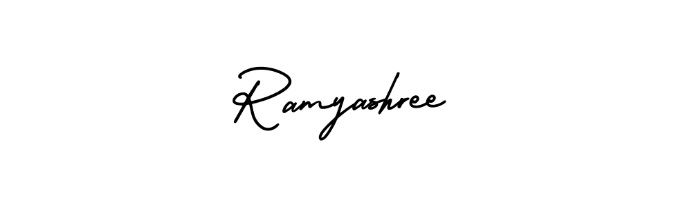 Use a signature maker to create a handwritten signature online. With this signature software, you can design (AmerikaSignatureDemo-Regular) your own signature for name Ramyashree. Ramyashree signature style 3 images and pictures png