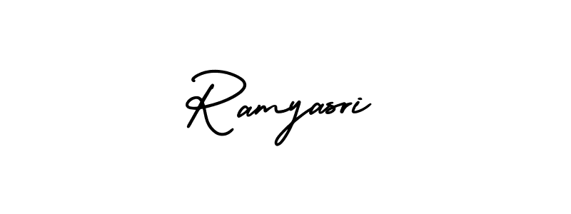 Ramyasri stylish signature style. Best Handwritten Sign (AmerikaSignatureDemo-Regular) for my name. Handwritten Signature Collection Ideas for my name Ramyasri. Ramyasri signature style 3 images and pictures png