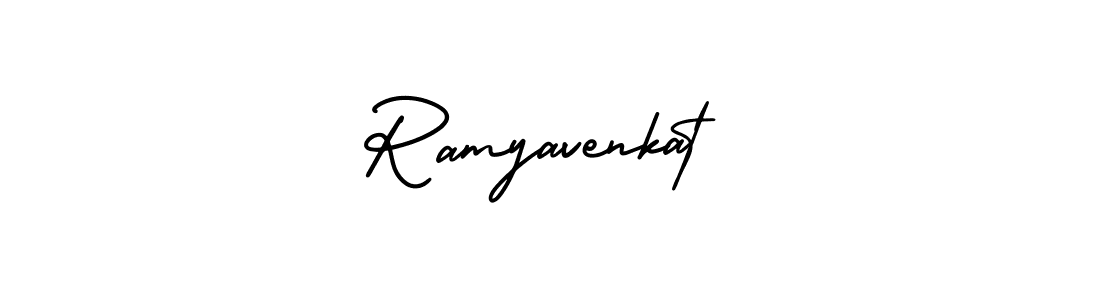 AmerikaSignatureDemo-Regular is a professional signature style that is perfect for those who want to add a touch of class to their signature. It is also a great choice for those who want to make their signature more unique. Get Ramyavenkat name to fancy signature for free. Ramyavenkat signature style 3 images and pictures png