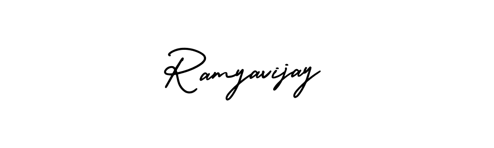 How to make Ramyavijay signature? AmerikaSignatureDemo-Regular is a professional autograph style. Create handwritten signature for Ramyavijay name. Ramyavijay signature style 3 images and pictures png