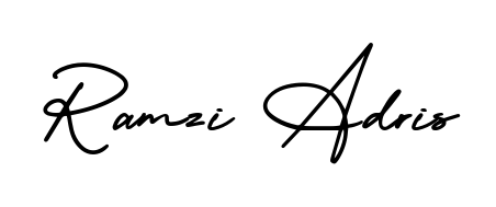 The AmerikaSignatureDemo-Regular handwriting style adds charm and authenticity to name Ramzi Adris. A wonderful choice for personal thank-you notes. Ramzi Adris signature style 3 images and pictures png