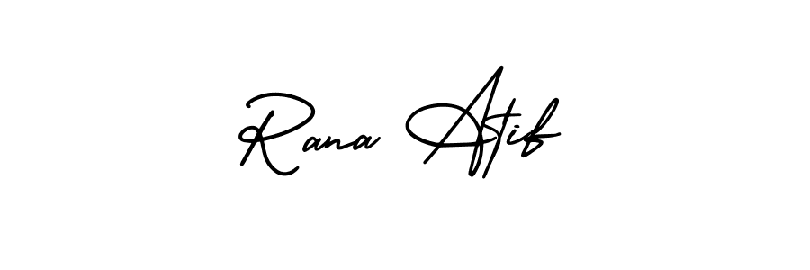 Rana Atif stylish signature style. Best Handwritten Sign (AmerikaSignatureDemo-Regular) for my name. Handwritten Signature Collection Ideas for my name Rana Atif. Rana Atif signature style 3 images and pictures png