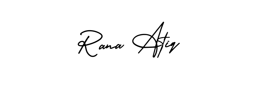 Design your own signature with our free online signature maker. With this signature software, you can create a handwritten (AmerikaSignatureDemo-Regular) signature for name Rana Atiq. Rana Atiq signature style 3 images and pictures png