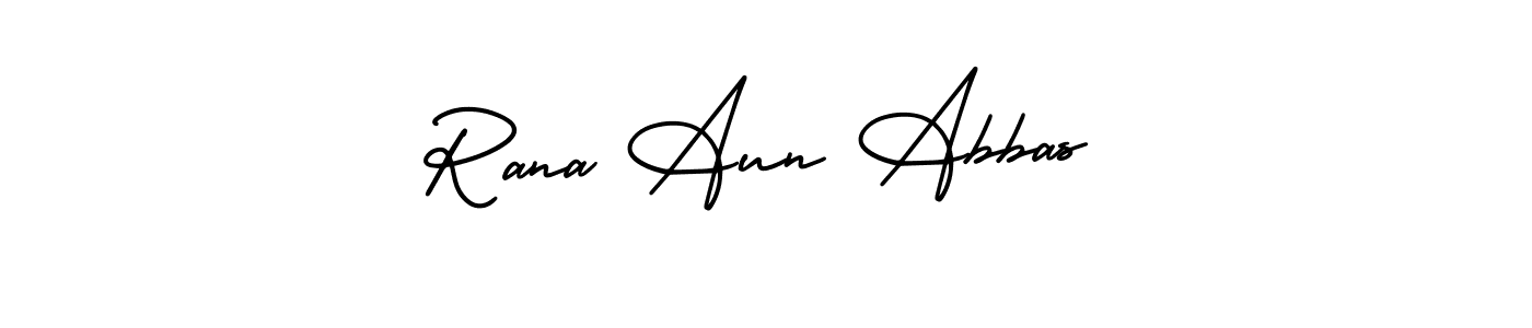 Similarly AmerikaSignatureDemo-Regular is the best handwritten signature design. Signature creator online .You can use it as an online autograph creator for name Rana Aun Abbas. Rana Aun Abbas signature style 3 images and pictures png