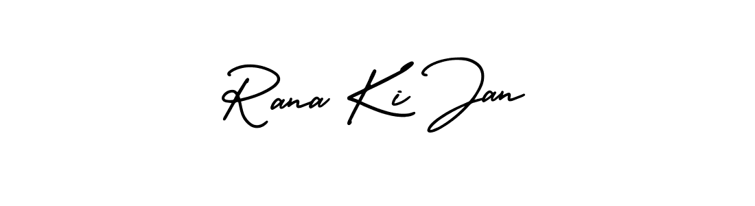 The best way (AmerikaSignatureDemo-Regular) to make a short signature is to pick only two or three words in your name. The name Rana Ki Jan include a total of six letters. For converting this name. Rana Ki Jan signature style 3 images and pictures png