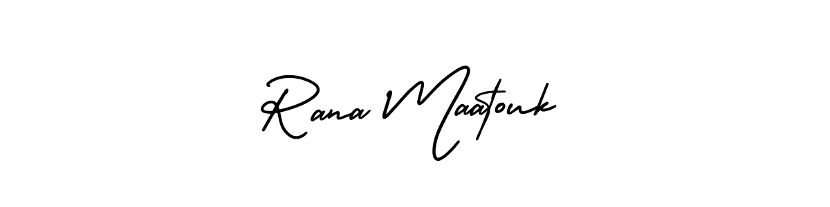 Make a beautiful signature design for name Rana Maatouk. With this signature (AmerikaSignatureDemo-Regular) style, you can create a handwritten signature for free. Rana Maatouk signature style 3 images and pictures png